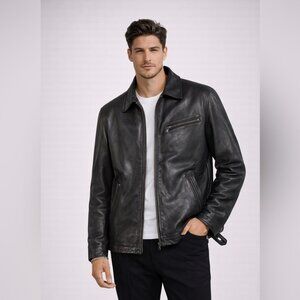 Danier Black Genuine Leather Zip Jacket Canada Classic Moto Style Outerwear